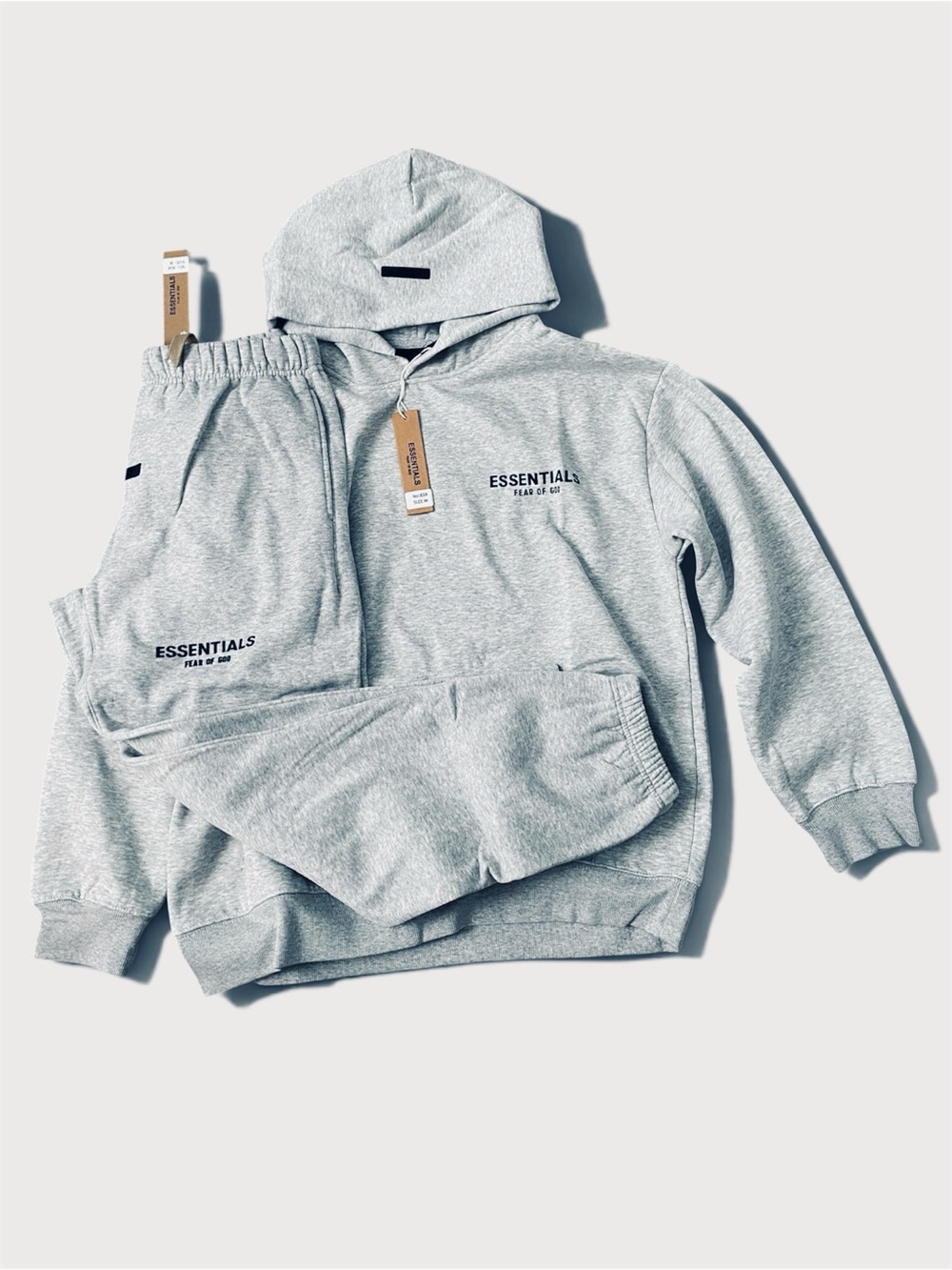 ESSENTIALS Light Gray Hoodie & Jogger Set